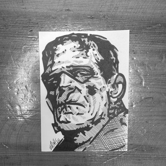 FRANKENSTEIN’S MONSTER SKETCH CARD